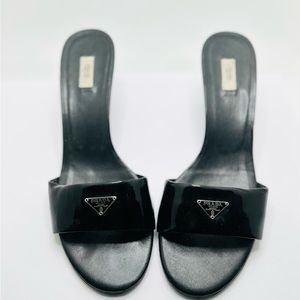 Prada patent leather mule/sandal